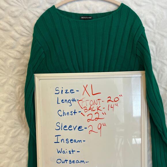 Pretty little thing chunky knit dip hem long sleeve green sweater UK Size XL NWT - Picture 5 of 5